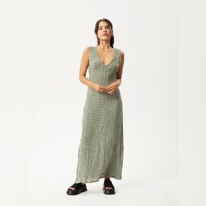 Afends Seersucker Check Maxi Dress